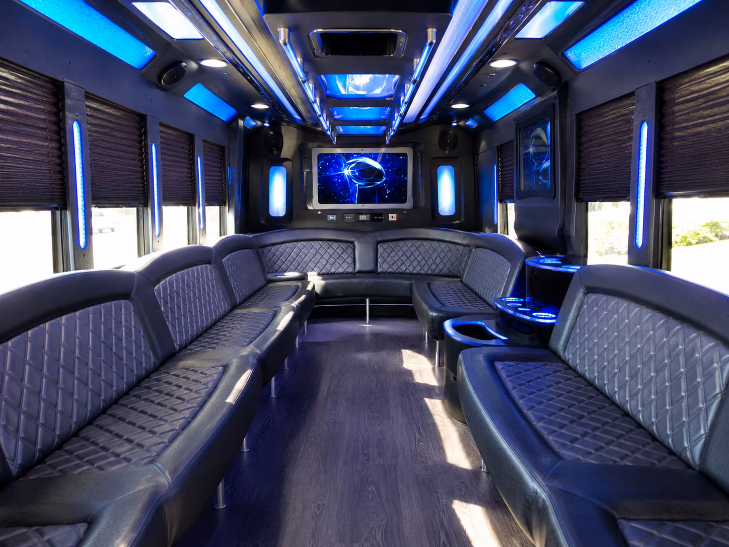 greenacres 28 passenger party bus inside