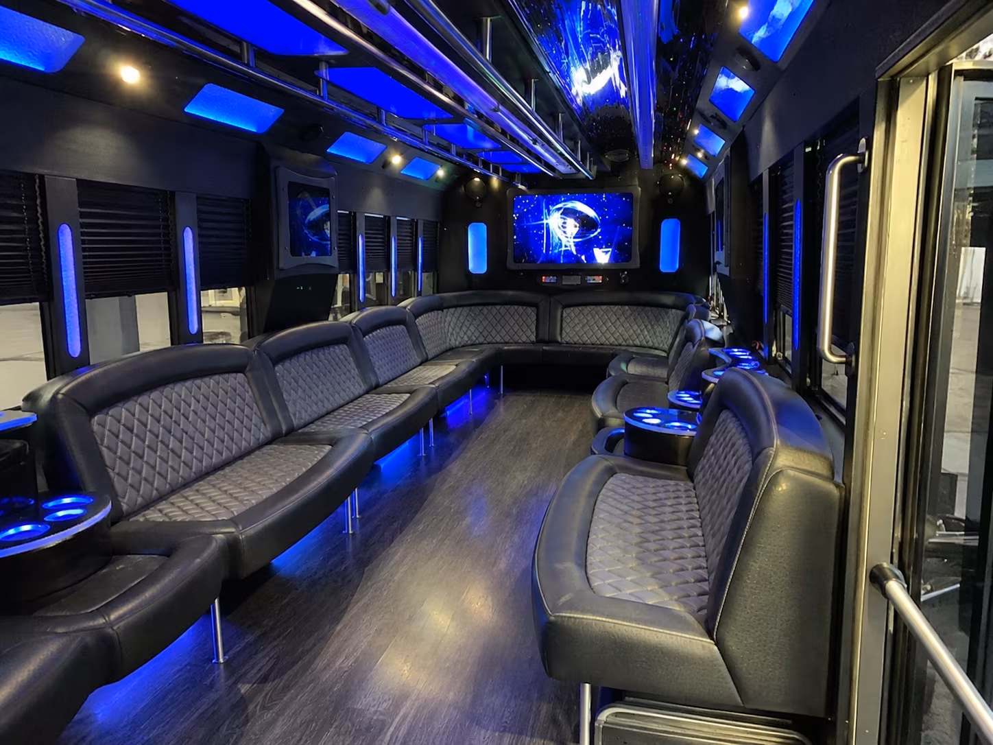 greenacres 28 passenger party bus interior