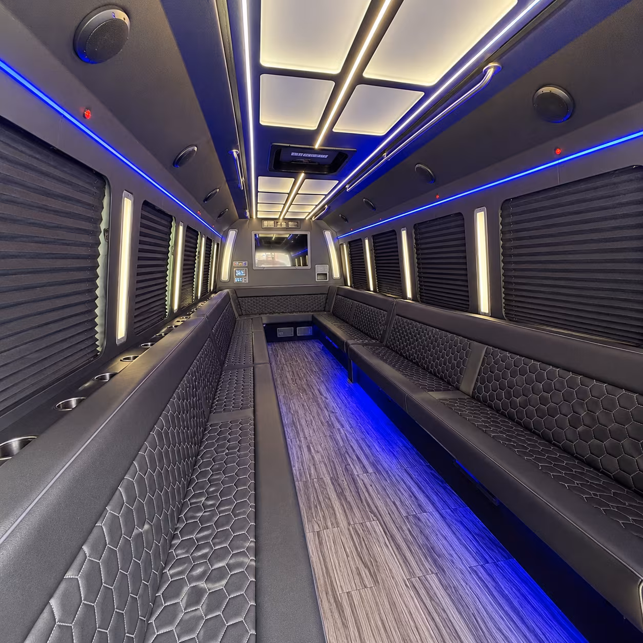 greenacres 30 passenger party bus interior
