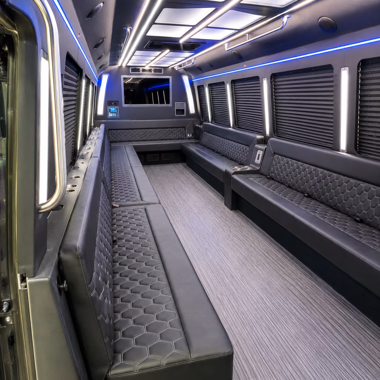 greenacres 40 passenger party bus interior