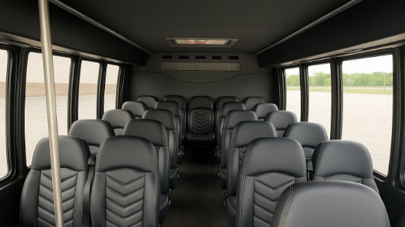Interior of Charter Bus Company Greenacres's 18 Passenger Minibus in Greenacres