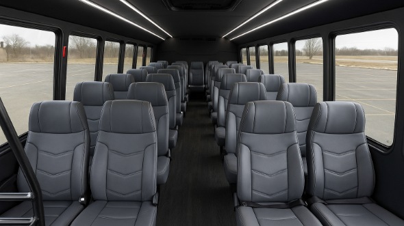 Interior of Charter Bus Company Greenacres's 25 Passenger Mini bus in Greenacres