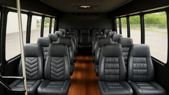Interior of Charter Bus Company Greenacres's 28 Passenger Mini bus in Greenacres