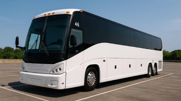 Exterior of Charter Bus Company Greenacres's 50 Passenger Charter Bus in Greenacres