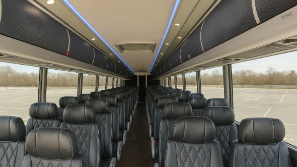 greenacres 50 passenger charter bus inside