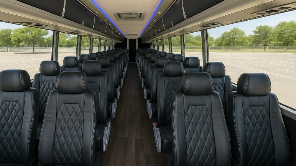 greenacres 56 passenger charter bus inside