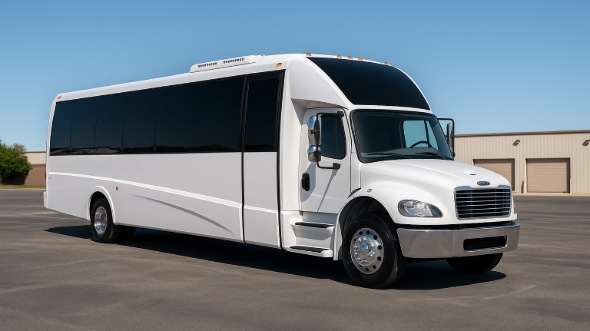Exterior of Charter Bus Company Greenacres's Party Bus in Greenacres