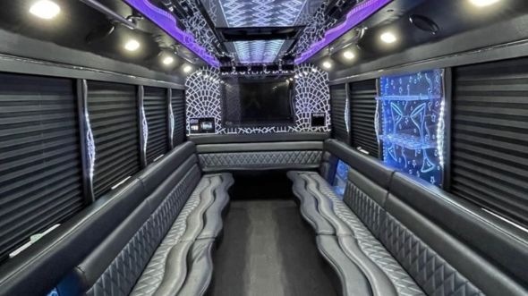 Interior of Charter Bus Company Greenacres's Party Bus in Greenacres