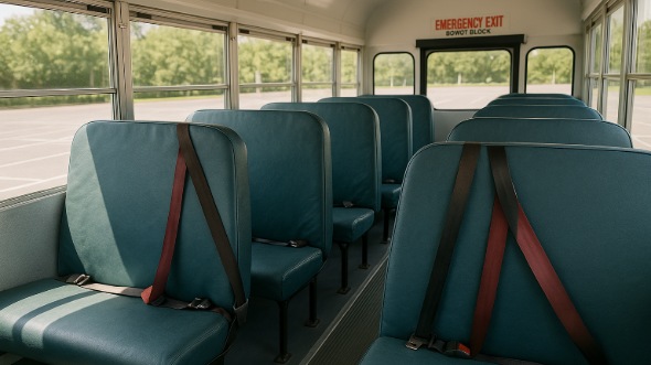 Interior of Charter Bus Company Greenacres's School Bus in Greenacres